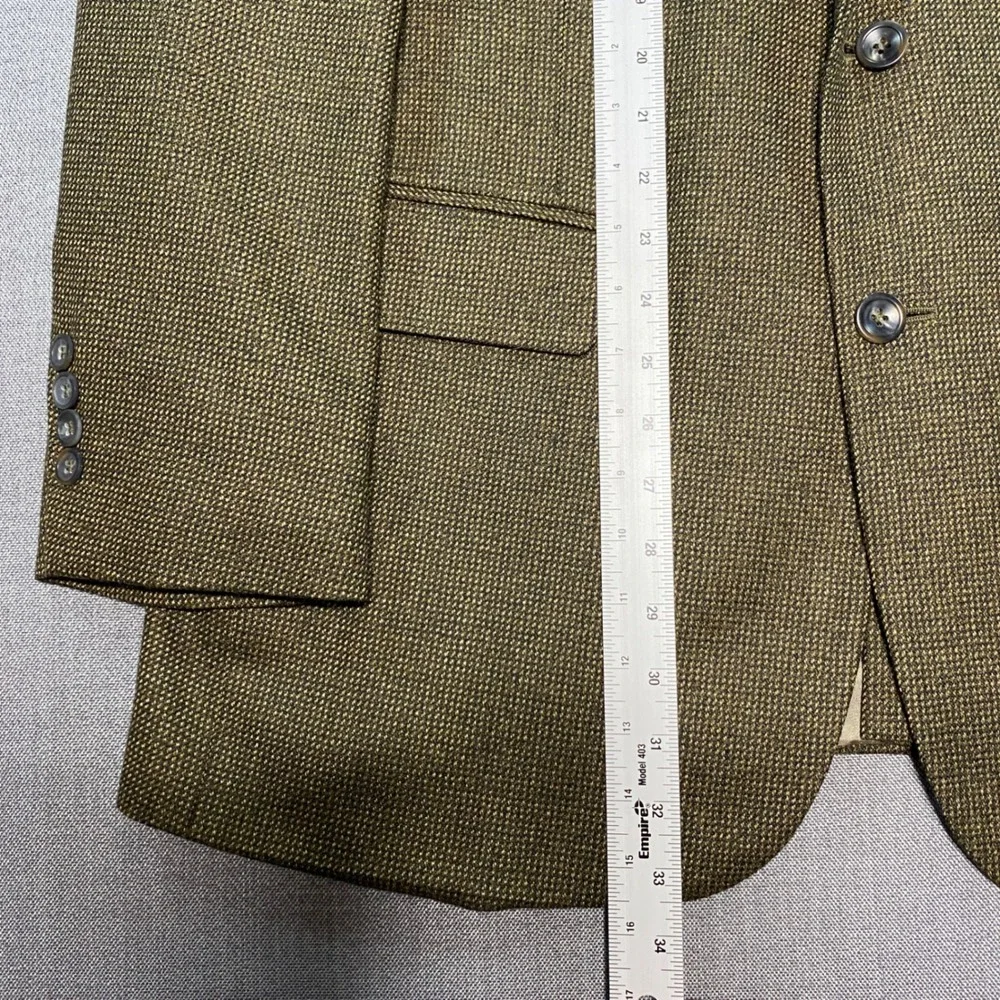 Holbrook Mens 42L Blazer Jacket 100% Lambswool Olive Green‎ Micro Check 4215